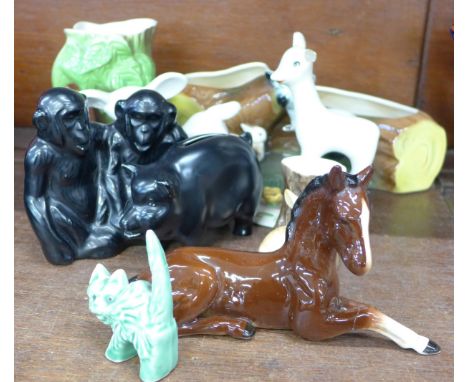 Hornsea, Sylvac and Midwinter pottery animal figures