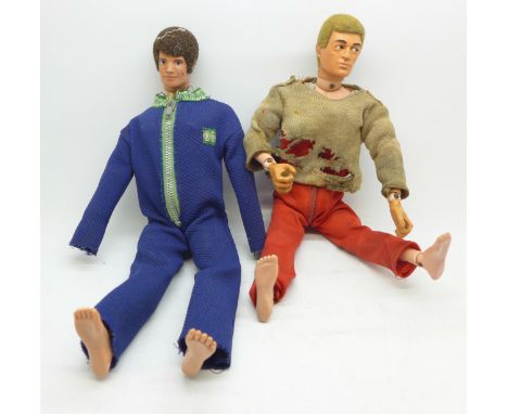 An Action Man figure and one other action figure, a/f