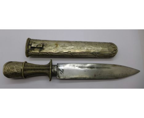 A Tibetan dagger with scabbard