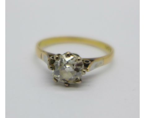 An 18ct gold and diamond ring, approximately 0.5ct diamond weight, 2.2g, L