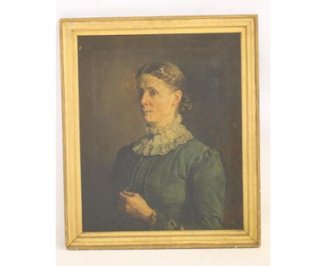ENGLISH SCHOOL (Late 19th Century), Portrait of Miss Hare "Brooklands", North Park Avenue, Roundhay, Leeds, oil on canvas, un