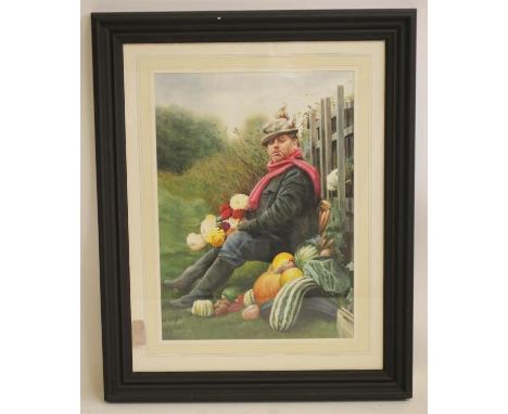 JOHN A BLAKEY (b.1952), Portrait of an Allotment Keeper, watercolour and pencil, signed and dated (20)05, 28 3/4" x 20 3/4", 