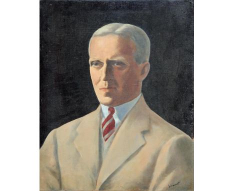 JACOB KRAMER (1892-1962), Portrait of a Gentleman, head and shoulders, oil on canvas, signed, 24" x 19 1/2", unframed (subjec