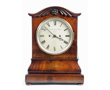 A MAHOGANY CASED TABLE CLOCK by Brockbank & Aitkins, London, the twin fusee movement with anchor escapement striking on a bel