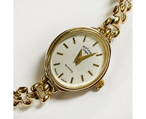 ROTARY LADIES 9CT GOLD WATCH INCLUDES ADDITIONAL STEEL STRAP