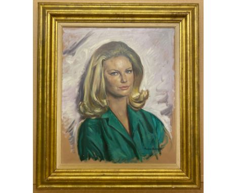 OIL ON CANVAS OF PORTRAIT OF A LADY BY DOUGLAS ANDERSON, FRAMED