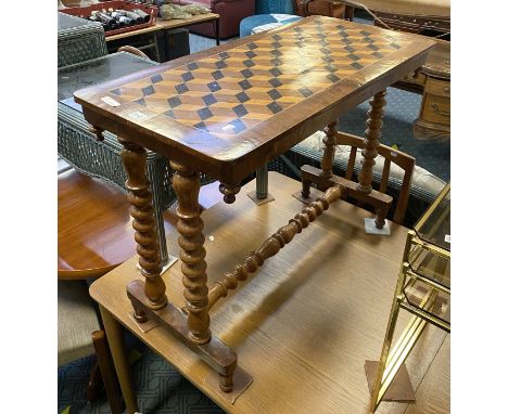 BOBBIN TWIST MARQUETRY GAMES TABLE