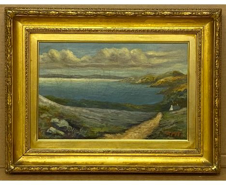 FRAMED OIL ON CANVAS MOUNTAIN AND LAKE SCENE SIGNED K. Mc FACCEPTABLE CONDITIONCHARLES E. LUTON (DEALER IN WORKS OF ART) LABE