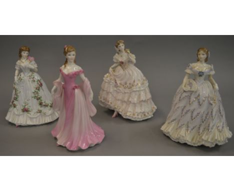 4 Royal Worcester limited edition ladies figures: The Fairest Rose; Grace; Queen Of Hearts; The Last Waltz.