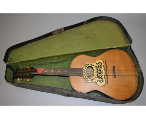 An early 20th century Neapolitan College of Music Mandolin. Pat No. 2272, with case.