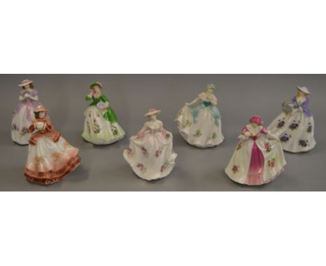 A set of 7 limited edition Royal Worcester ladies figures, all 229/9500