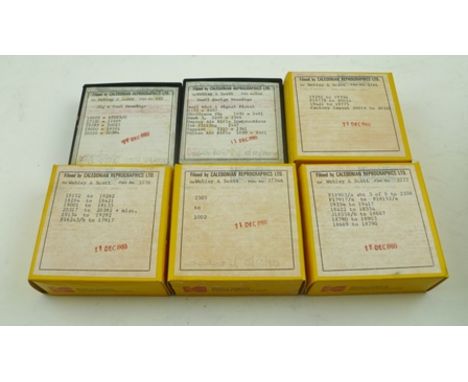 WEBLEY & SCOTT - SIX BOXES OF MICROFILMED DRAWINGS, Jig and Tool and Design drawings, filmed December 1980, by Caledonian Rep