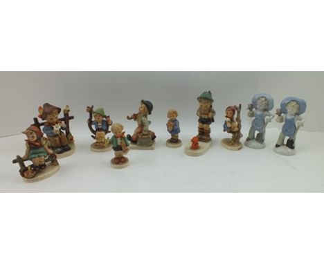 A QUANTITY OF HUMMEL GOEBEL CERAMIC FIGURINES OF CHILDREN, and two others similar (10) 