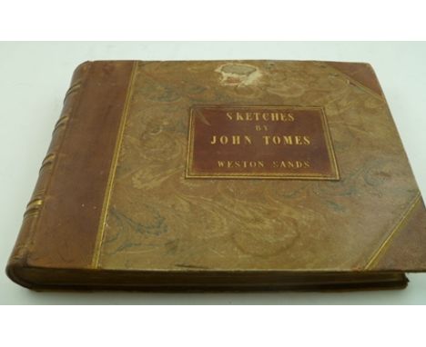 AN ALBUM OF 19TH CENTURY WATERCOLOUR PAINTINGS BY JOHN TOMES, predominantly landscapes, mounted on pages, some inscribed in p