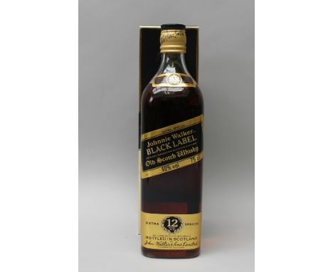 JOHNNIE WALKER BLACK LABEL OLD SCOTCH WHISKY, aged 12 years, Extra Special, 1 bottle, boxed 