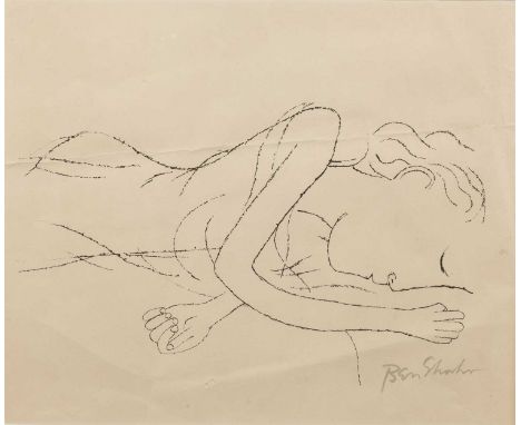 Ben Shahn (1898-1969)Of Light, White Sleeping Woman in Childbed, 1968signed (lower right)lithograph on Arches paper35 x 42cm.