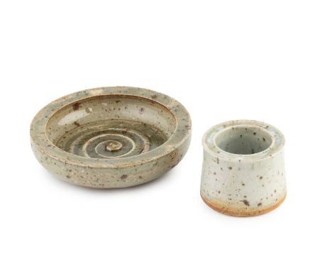 Marianne Westman (1928-2017)Bowl and vasestoneware with light glazesincised signaturesthe bowl 18.5cm diameter (2).