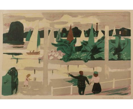 Julian Trevelyan (1910-1988)Thames Regattafrom the series School Printslithograph printed at the Baynard Press48 x 75cm, unfr