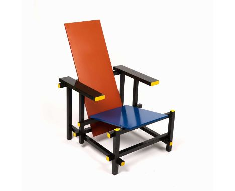 Gerrit Rietveld (1888-1964) Red and Blue chair, circa 1980produced by Cassinastained and lacquered woodwith Cassina mark to u