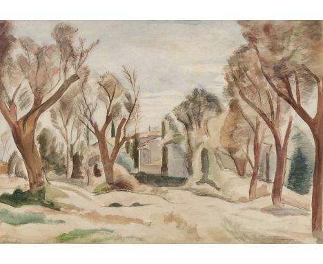 Bernard Meninsky (1891-1950)Track through the Woodssigned in pencil (lower left)watercolour35 x 57cm.  Paper is browned/disco