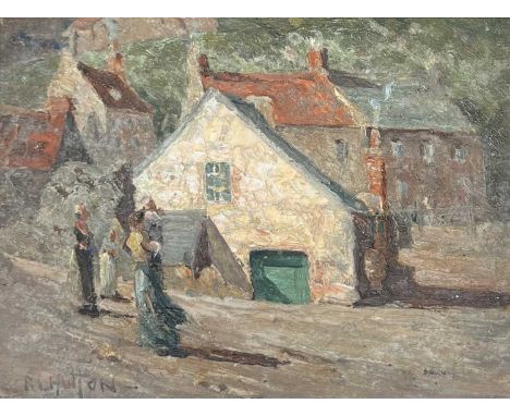 Robert Langley Hutton (1883-1919)A Cornish Fishing Villagesigned (lower left)oil on board19 x 26cm.  A good condition however