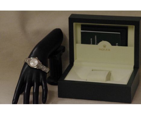 A lady's Rolex Oyster Perpetual Superlature Chronometer. Officially certified watch stamped Steelnox Rolex Sa PS1 to the stra