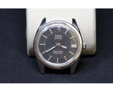 A gentleman's wrist watch inscribed Omega Electronic f300hz Seamaster Chronometer to the dial, with Seamaster seal to the ver