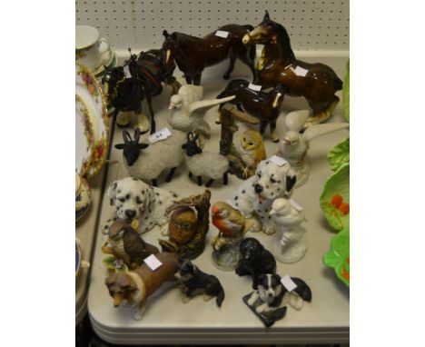 Decorative Ceramics - Melba-type Shire Horse; others; Dalmation Dog models; Owl models; Rough Collie; etc. (qty.) 