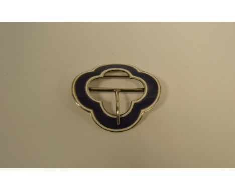 A Levi and Salaman silver and enamel buckle, Birmingham 1909/1910