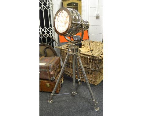Interior Design - a reproduction Naval signal light , chrome plated tripod mount 