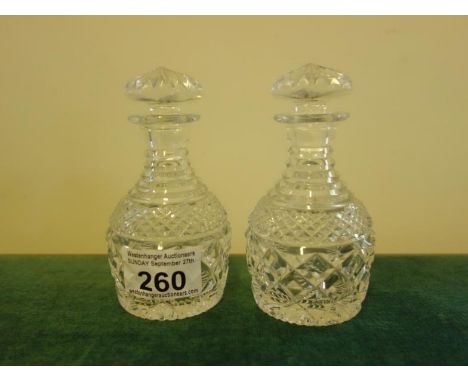 Pair of Vintage scent decanters, glass with stoppers