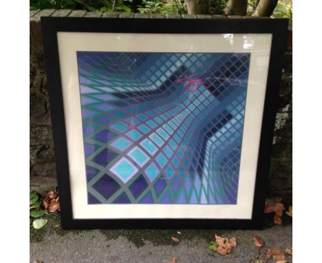 Victor Vasarely coloured screen print, bold and geometric designs signed and numbered in pencil by the artist No:23 of 250 im