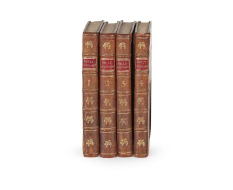 [Brooke, Frances] The History of Emily Montague London: J. Dodsley, 1769. 4 volumes, 12mo (16.7 x 9.7cm), contemporary sprink