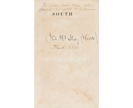 Shackleton, Ernest H. South The Story of Shackleton's last Expedition 1914-1917. London: William Heinemann, 1920. First editi