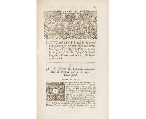 Scotland Two sammelbands of laws and acts Charles the First and Charles the Second: 1) The Acts made in the First Parliament 