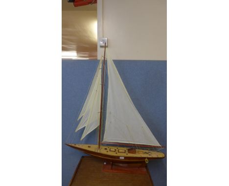 A model yacht on stand 