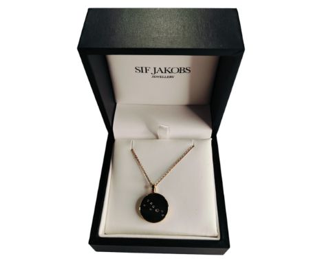 SILVER JAKOBS CRYSTAL PENDANT ON SILVER GILT CHAIN 