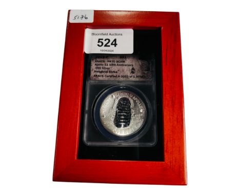 CASED APOLLO II 50TH ANNIVERSARY .999 SILVER INAUGURAL STRIKE 
