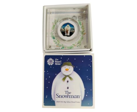 THE SNOWMAN 2019 UK 50p SILVER PROOF COIN IN BOX WITH CERTIFICATE 