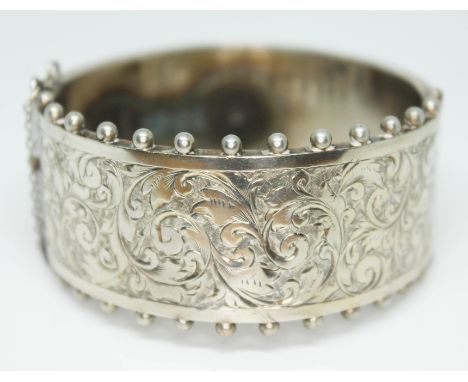 A hallmarked silver bangle.  