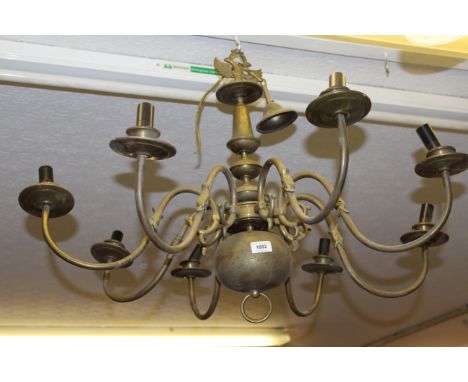 20th Century eight branch Dutch style chandelier (at fault) 