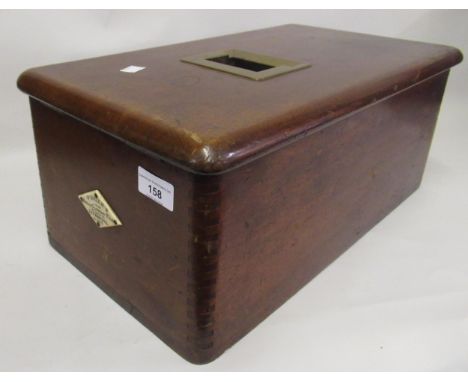 Late 19th / early 20th Century mahogany and brass mounted cash till by O' Brien's of Liverpool 