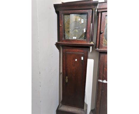 George III oak longcase clock, with a brass 11in dial inscribed John Steel, with a 30 hour movement, weight and pendulum 
