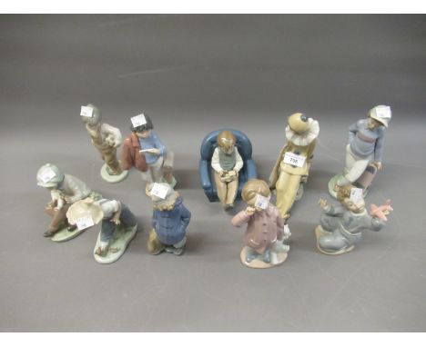 Group of ten various small Nao figures, the tallest 8ins 