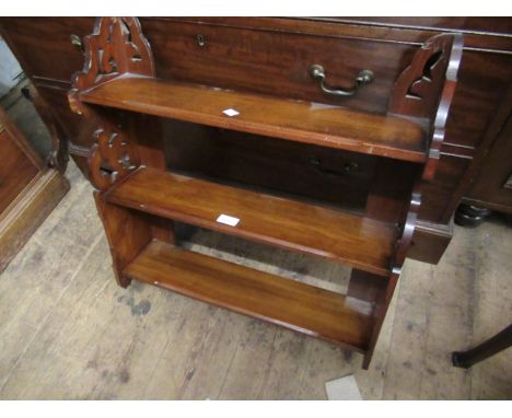 Victorian walnut three shelf wall bracket 