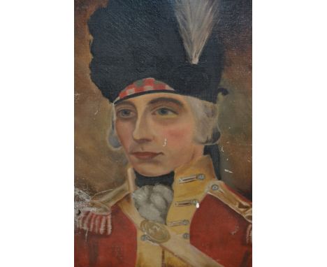 Early 20th Century oil on canvas, head and shoulder portrait of a military officer, 17ins x 13ins, gilt framed 