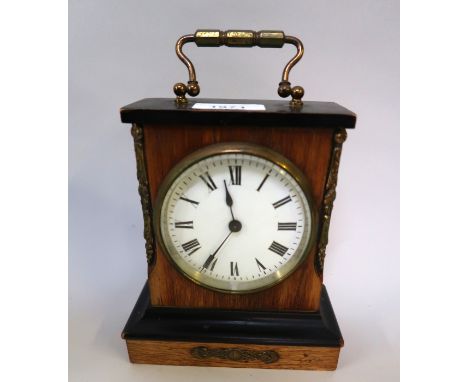 Small French rosewood and ebonised mantel clock, the single train movement inscribed R. & Company 