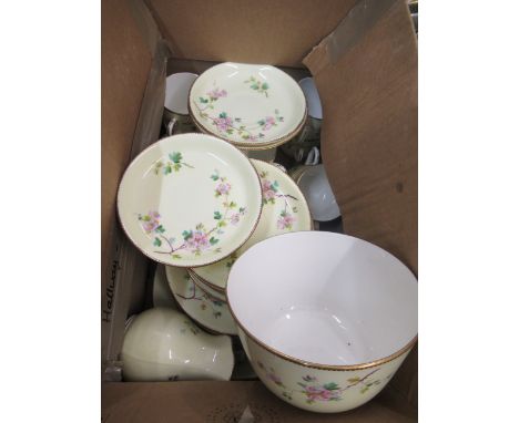 Royal Doulton Ravenswood pattern part tea service and a late 19th Century part tea service with floral painted decoration on 