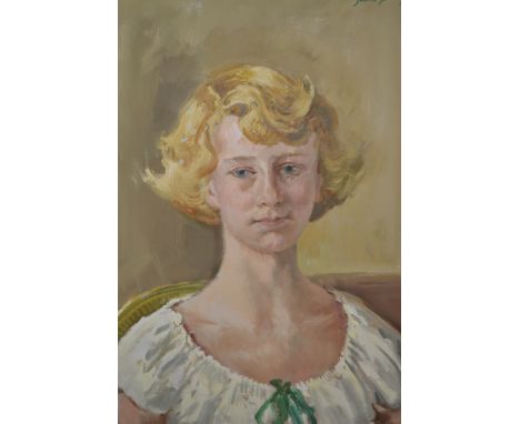 James Proudfoot, signed oil on canvas, portrait of a young lady, 24ins x 20ins 