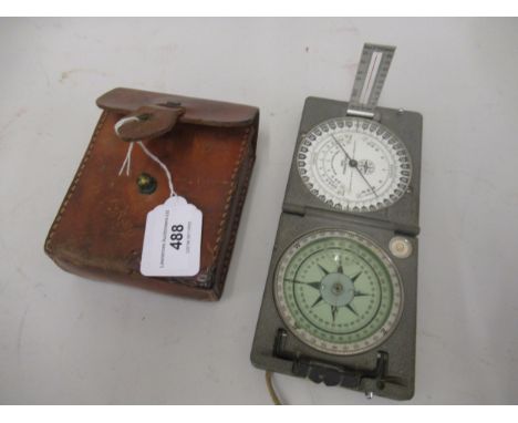 Lecomie & Deglise, French grey patinated metal folding hand bearing compass 